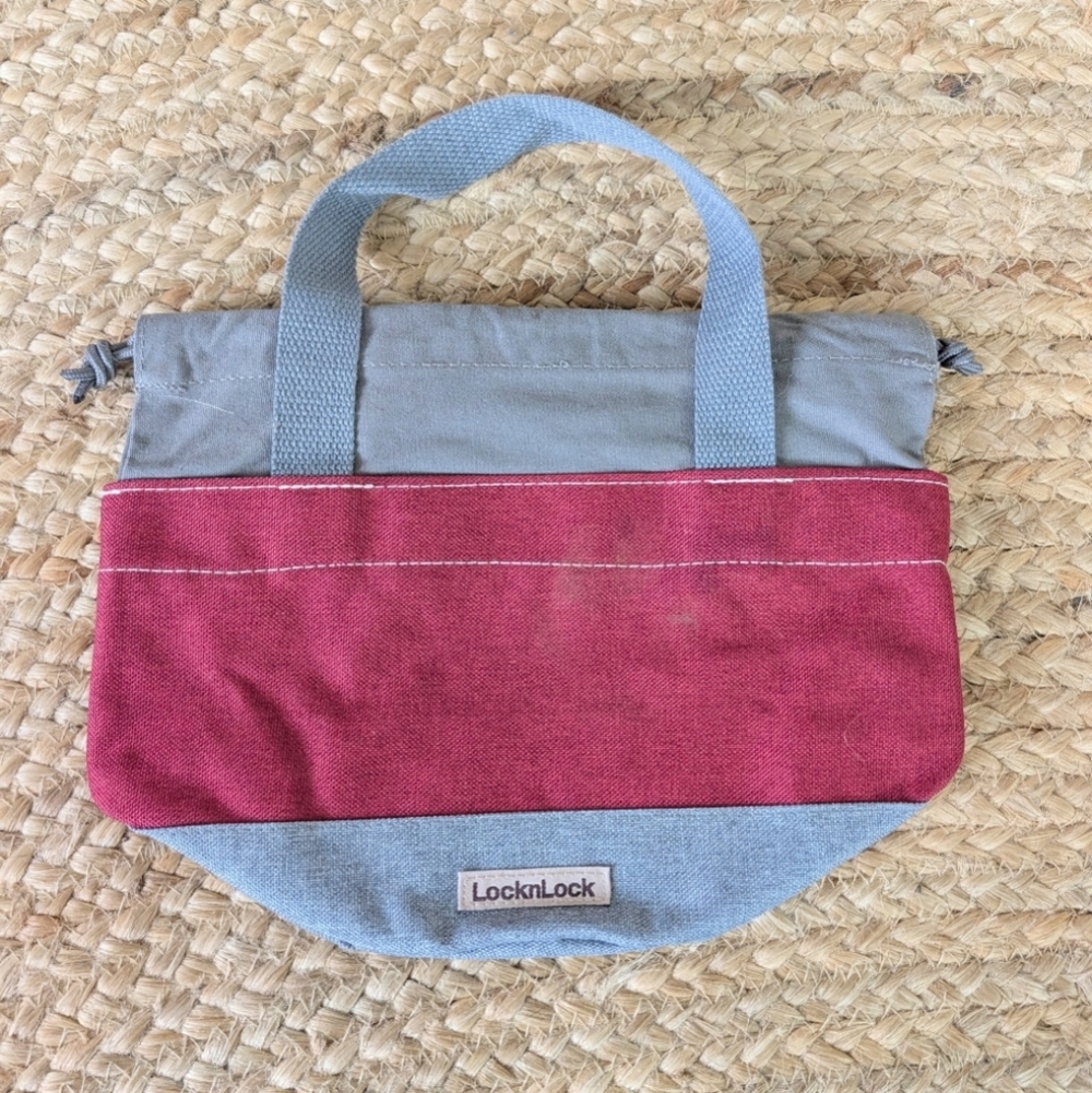 LOCKnLOCK Storage Shotgun Shell Canvas Bag or Lunch Tote Gray/Dark Red Range Bag
